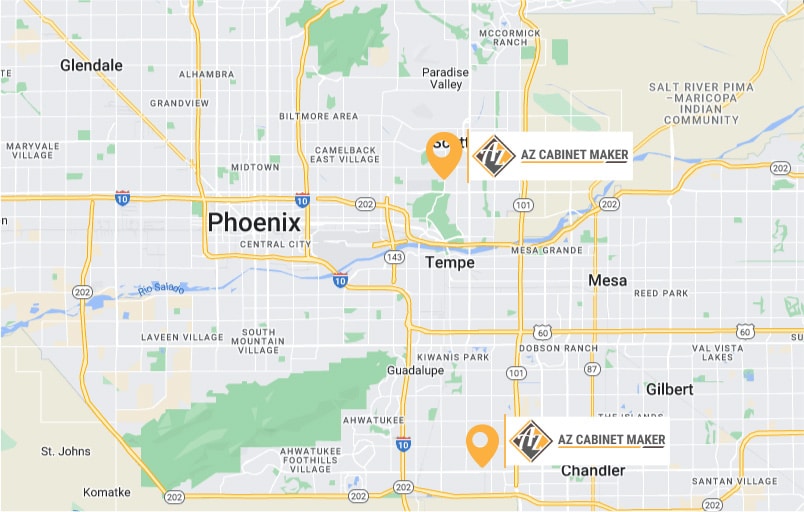 AZ Cabinet Maker Service Area On Map