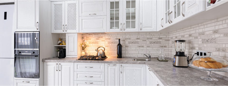 White Semi-Custom Kitchen Cabinets For Homes In Carefree